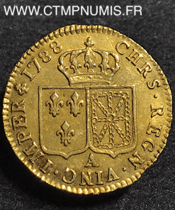 LOUIS XVI LOUIS D'OR AU BUSTE NU 1788 A PARIS