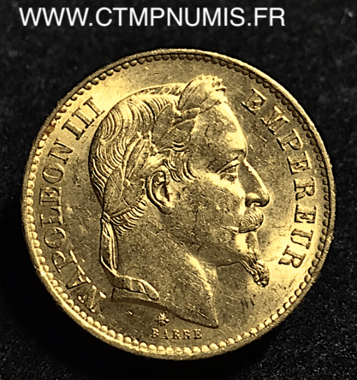 20 FRANCS OR NAPOLEON III 1869 A PARIS SUP+