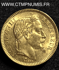 20 FRANCS OR NAPOLEON III 1864 STRASBOURG