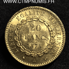 20 FRANCS OR GENIE III° REPUBLIQUE 1875 A PARIS