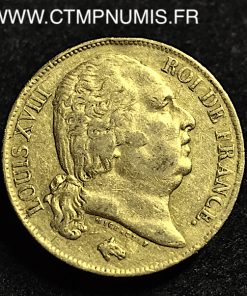 20 FRANCS OR LOUIS XVIII 1818 Q PERPIGNAN