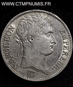 5 FRANCS ARGENT NAPOLEON I° EMPIRE 1809 W LILLE