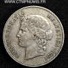 SUISSE 5 FRANCS ARGENT 1890 B BERNE