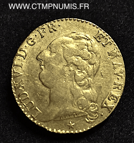 LOUIS XVI LOUIS D'OR AU BUSTE NU 1788 W LILLE