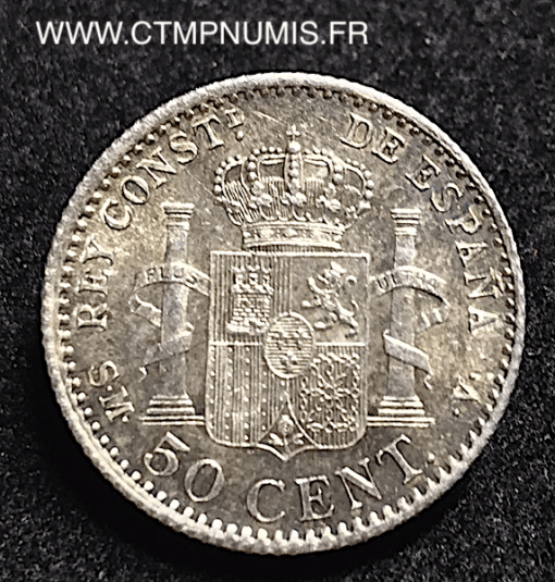 ESPAGNE 50 CENTIMOS ALPHONSE XIII 1904 SMV SPL