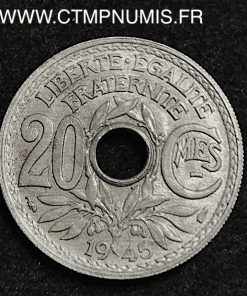 20 CENTIMES LINDAUER ZINC 1945 TTB+