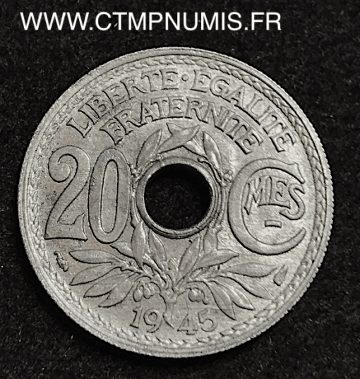 20 CENTIMES LINDAUER ZINC 1945 TTB+