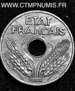 VINGT CENTIMES ZINC ETAT FRANCAIS 1941 TTB+