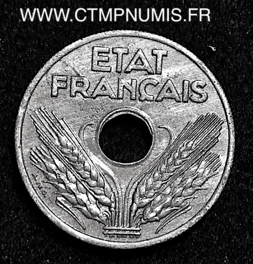 VINGT CENTIMES ZINC ETAT FRANCAIS 1941 TTB+