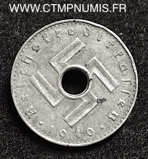 ALLEMAGNE 5 PFENNIG ZINC III° REICH 1940 A TTB