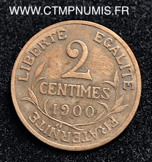 2 CENTIMES DANIEL DUPUIS 1900 RARE