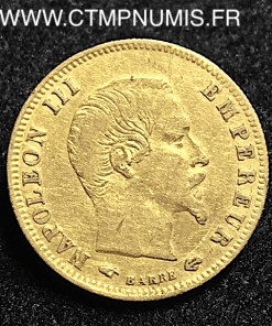 5 FRANCS OR NAPOLEON III TETE NUE 1857 A PARIS