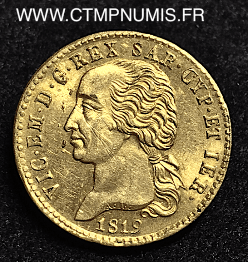 ITALIE SARDAIGNE 20 LIRE VICTOR EMMANUEL 1819