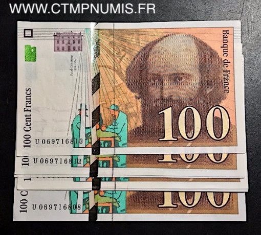 BILLET 100 FRANCS CEZANNE TYPE 1997 1998 NEUF