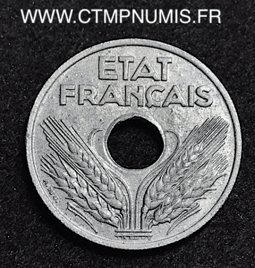 20 CENTIMES ZINC ETAT FRANCAIS 1942 SUP