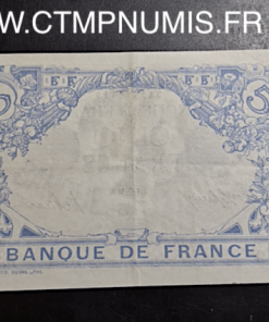 BILLET 5 FRANCS BLEU TYPE 1905 BALANCE 1916 SUP