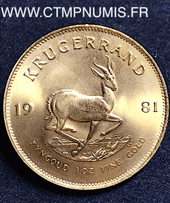 AFRIQUE DU SUD KRUGERRAND 31,1 gr OR PUR 1981 SPL