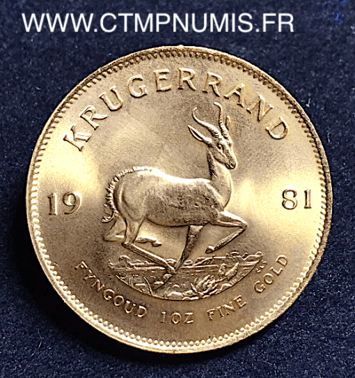 AFRIQUE DU SUD KRUGERRAND 31,1 gr OR PUR 1981 SPL