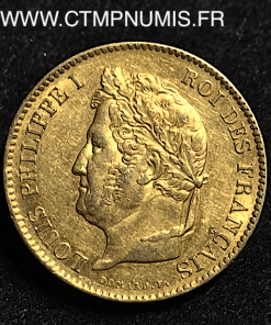 40 FRANCS OR LOUIS PHILIPPE I° 1833 A PARIS TTB