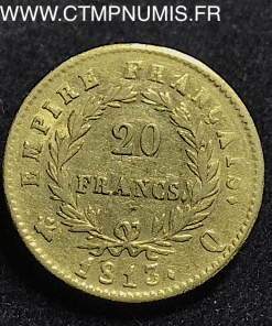 20 FRANCS OR NAPOLEON EMPEREUR 1813 PERPIGNAN