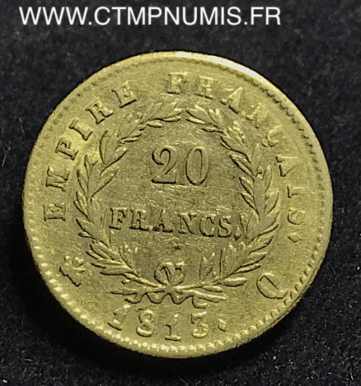 20 FRANCS OR NAPOLEON EMPEREUR 1813 PERPIGNAN