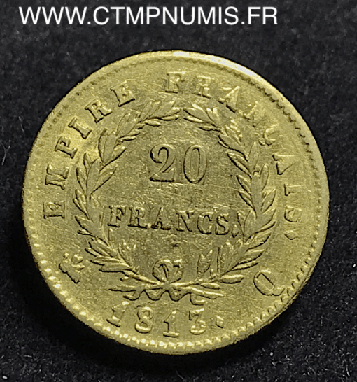 20 FRANCS OR NAPOLEON  EMPEREUR 1813 PERPIGNAN