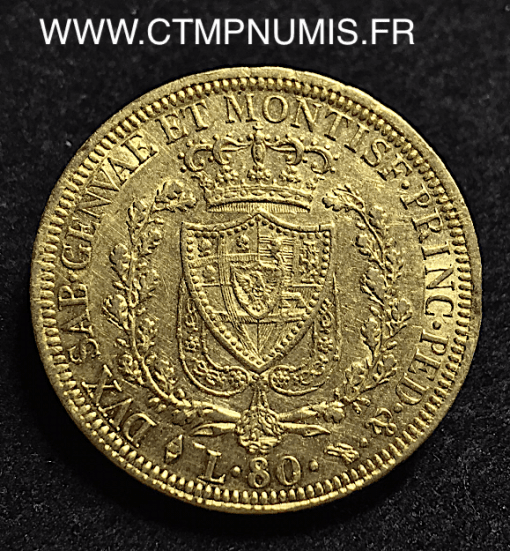 80,LIRE,OR,CHARLES,FELIX,1826,TURIN,