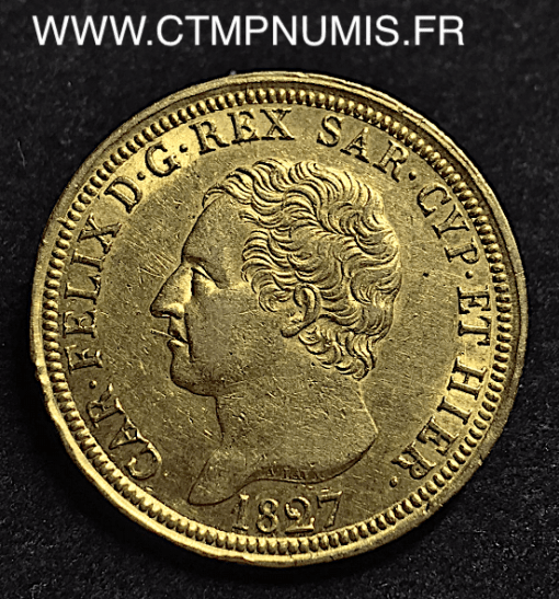 ITALIE 80 LIRE OR CHARLES FELIX 1827 GENES