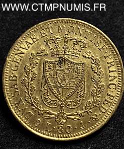 ITALIE  80 LIRE OR CHARLES FELIX 1827 GENES