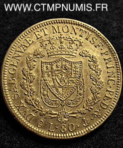 ITALIE 80 LIRE OR CHARLES FELIX 1828 GENES