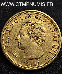 ITALIE 80 LIRE OR CHARLES FELIX 1829 GENES