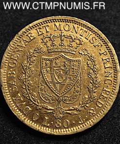  ITALIE 80 LIRE OR CHARLES FELIX 1829 GENES