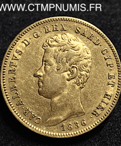 ITALIE 50 LIRE OR CHARLES ALBERT 1836 TURIN