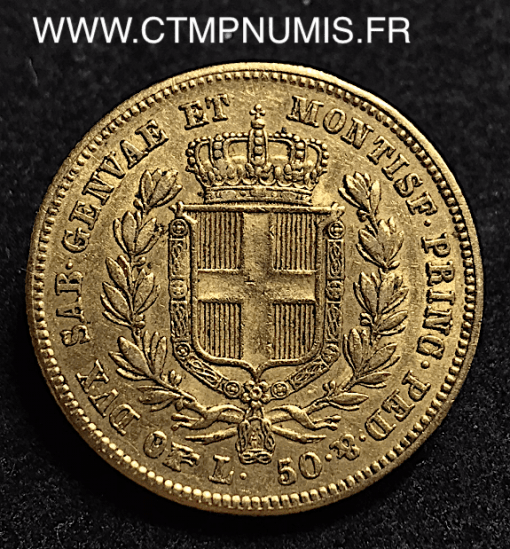 ITALIE 50 LIRE OR CHARLES ALBERT 1836 TURIN