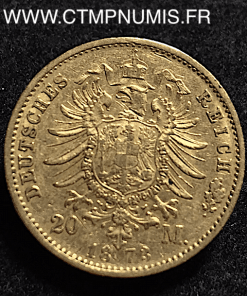 ALLEMAGNE BADEN 20 MARK OR FREDERIC 1873 G