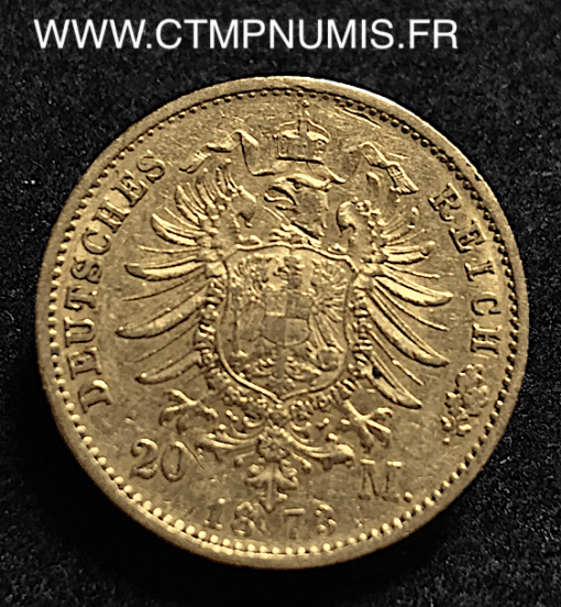 ALLEMAGNE BADEN 20 MARK OR FREDERIC 1873 G