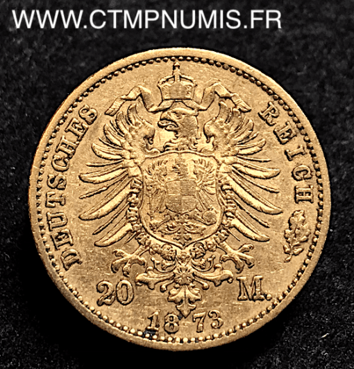 ALLEMAGNE SAXE 20 MARK OR 1873 E