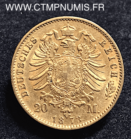 ALLEMAGNE HESSEN 20 MARK OR 1873 H