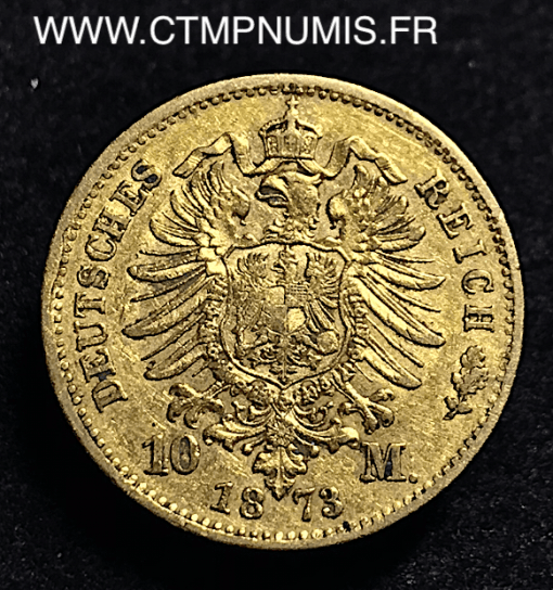 ALLEMAGNE BAVIERE 10 MARK OR LOUIS II 1873 D