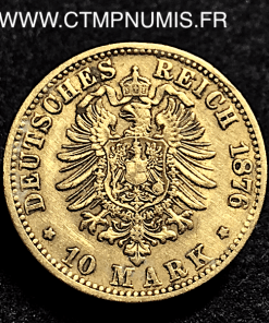 ALLEMAGNE BAVIERE 10 MARK OR LOUIS II 1876 D