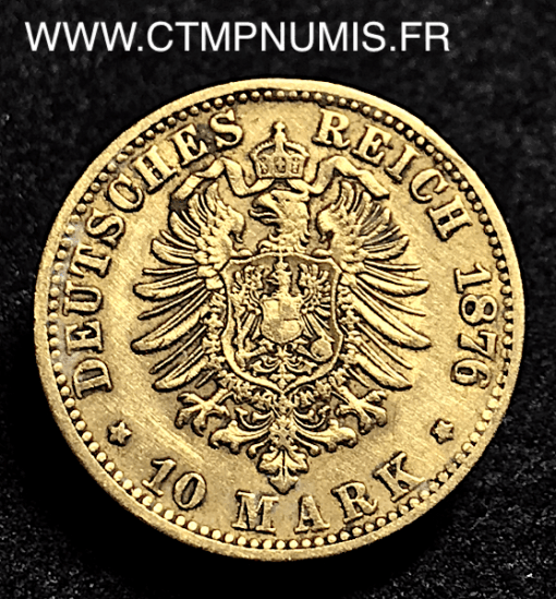 ALLEMAGNE BAVIERE 10 MARK OR LOUIS II 1876 D