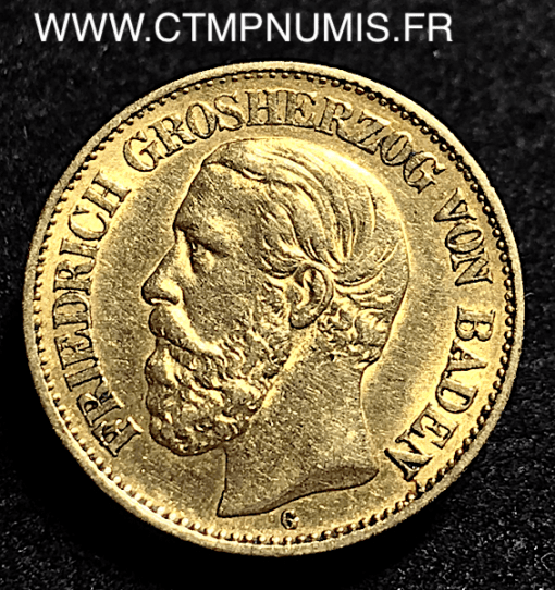 ALLEMAGNE BADEN 10 MARK OR LOUIS II 1876 G