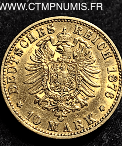 ALLEMAGNE BADEN 10 MARK OR LOUIS II 1876 G