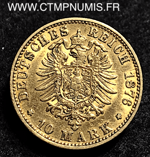 ALLEMAGNE BADEN 10 MARK OR LOUIS II 1876 G