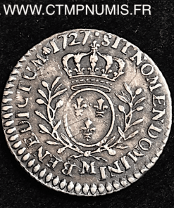  LOUIS XV 1/20 ECU ARGENT 1727 M TOULOUSE RARE