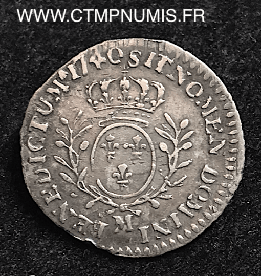 LOUIS XV 1/20 ECU ARGENT 1740 M TOULOUSE