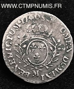 LOUIS XV 1/20 ECU ARGENT 1740 M TOULOUSE ETOILE