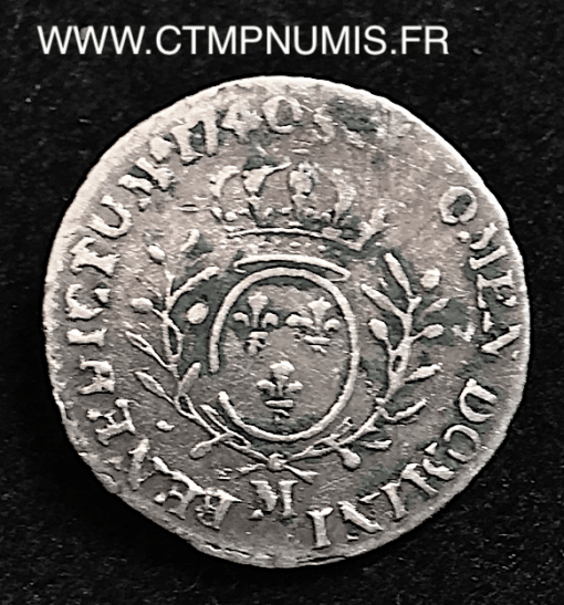 LOUIS XV 1/20 ECU ARGENT 1740 M TOULOUSE ETOILE