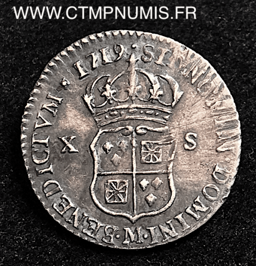 LOUIS XV X SOLS  FRANCE NAVARRE 1719 M TOULOUSE
