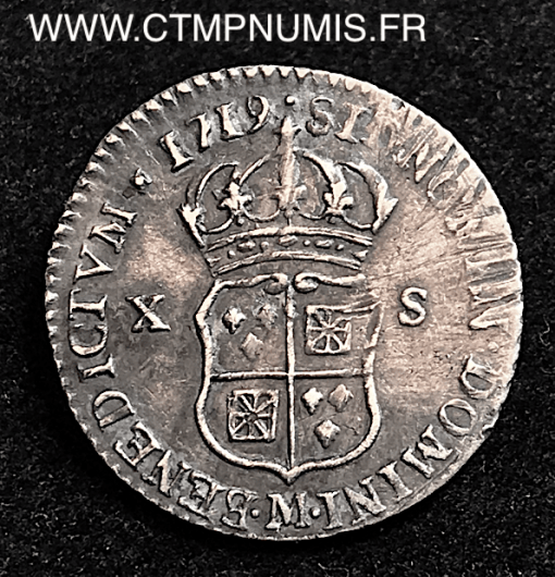 LOUIS XV X SOLS FRANCE NAVARRE 1719 M TOULOUSE